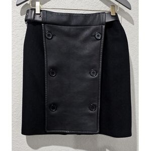 MAXMARA double button belted wool skirt